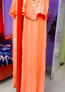 Peach Colour Gown Full Length