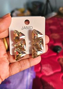 JAMD Triangle Crystal Earrings