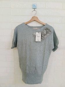 Gray T-Shirt Top