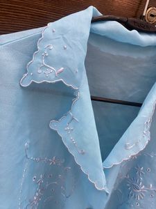 Blue Embroidered Top