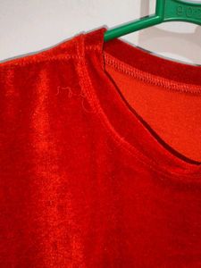 Red Velvet Cropped Top