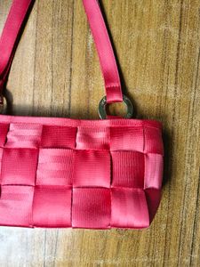 Vintage Pink Woven Bag.