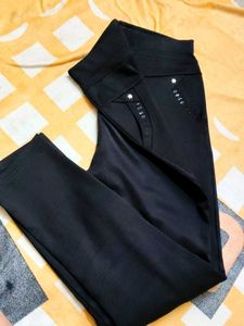 Combo:- BLACK tights ,Olive Green Culottes