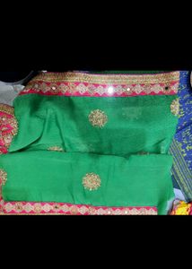 😍Green &amp; Pink Saree❤