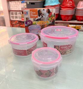 3 Pcs Round Container Set