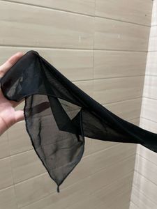 Imported Black Front Tie Mesh Top