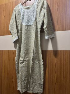 New Khaki Printed Kurti Set Size XXL