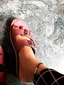 Walkmate Pink Buckle Sandals - Size 6