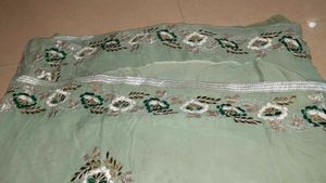 Green Embroidered Saree