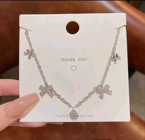 Cute Bowknot Chain Necklace Anti tarnish