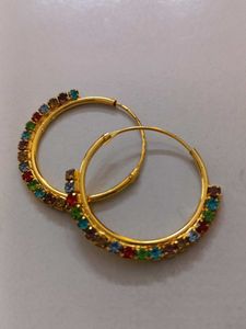 Combo Of Two Pairs Hoop Earrings with Colorful