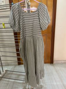 Striped Puff Sleeve Dress
