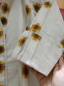 Elegant White Cotton Kurta Dress