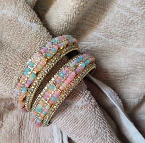 Metal Bangles With Stones