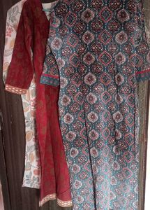 Floral Print Kurti Set - 3 Piece