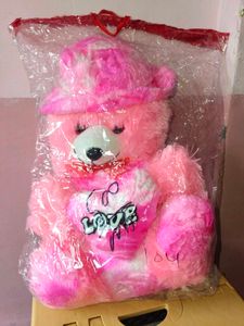Pink Teddy Bear with LOVE Heart