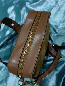 Brown Suede Leather Shoulder Bag