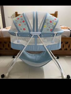 Blue Baby Boy Bassinet Cum Rocker