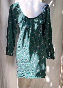 20510. Green Floral Mini Dress