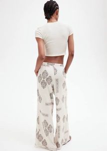 H&amp;M Linen-blend drawstring Trousers L size