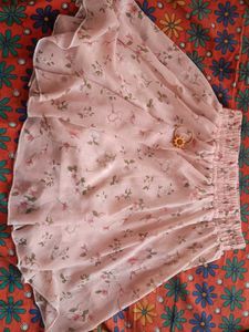 Floral Pink Mini Skirt With Freebie!