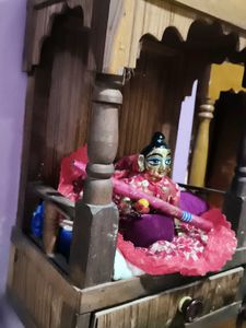 Wooden Krishna Idol Stand