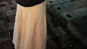 Tan Korean LONG SKIRT + Free Gift