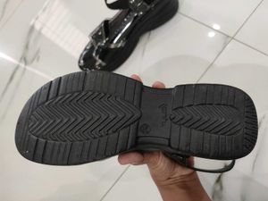 Black Patent Platform Sandals