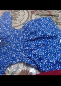 Blue Floral Print Dress