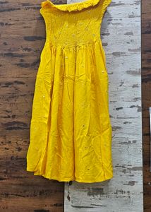 Yellow Hot Tube Suit With Palazzo And Dupatta