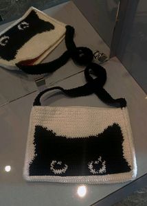 Cat Shoulder/Crossbody Crochet Bag