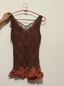 Crochet Brown Tank Top