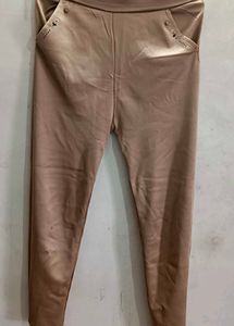 Beige Casual Pants