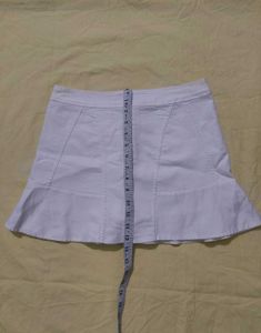 White A-Line Skort with pleaded Inner layer