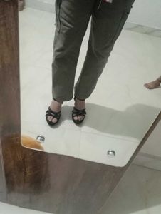 A Black Velvet High Heels