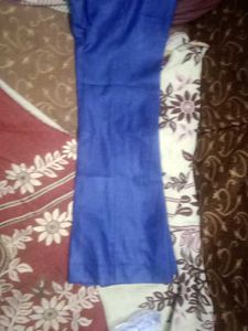 Blue  Formal New Stitched 28 Waist Pur Bell Bottom
