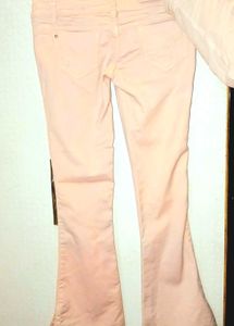 Peach Flared Jeans