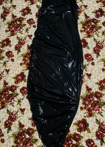 Black Metallic Ruched Bodycon Dress