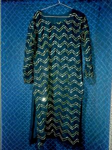 Round Neck Sequinned Georgette Kurta with Sharara