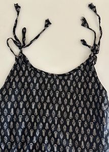 Gujrati Casual Black and White Printed Dress