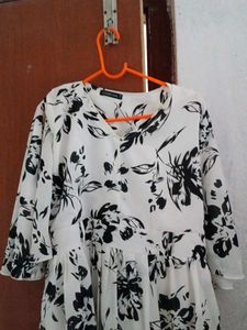 Floral Print Ruffle Hem Dress