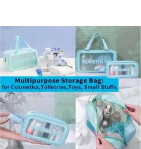3-Piece Blue Wash Bag Set Combo
