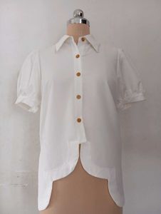 White Button-Down Blouse