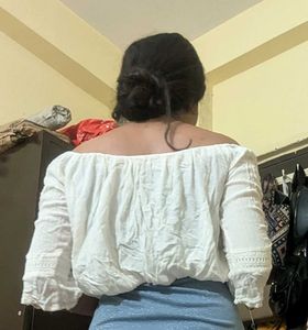 Boho Off-Shoulder Crop Top