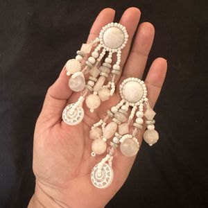 Bohemian White Tassel Earrings