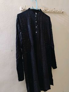 Festive Wear Black Kurta for Men - Size L