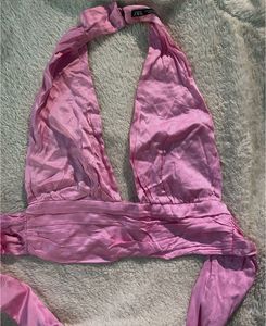 ZARA Bralette Satin Backless Tie Top