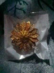 Tri-Color Floral Statement Ring