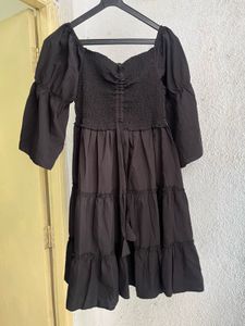 Black Tiered Midi Dress