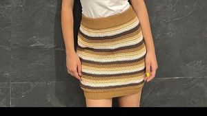 Striped Knit Mini Skirt